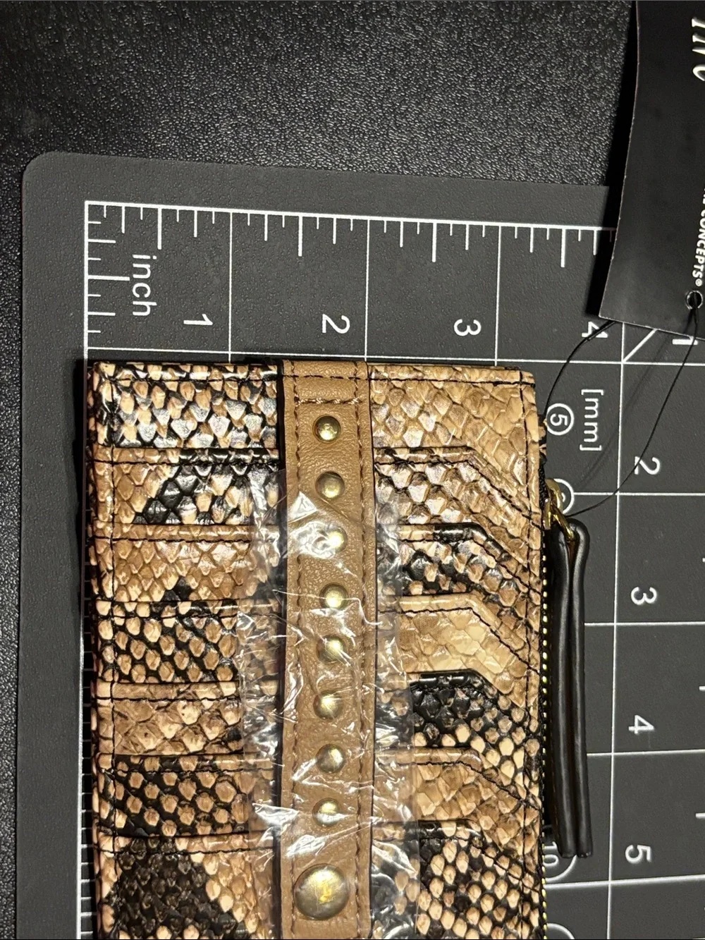 INC‎ International Concepts Tan and Black Snake-Print Wallet